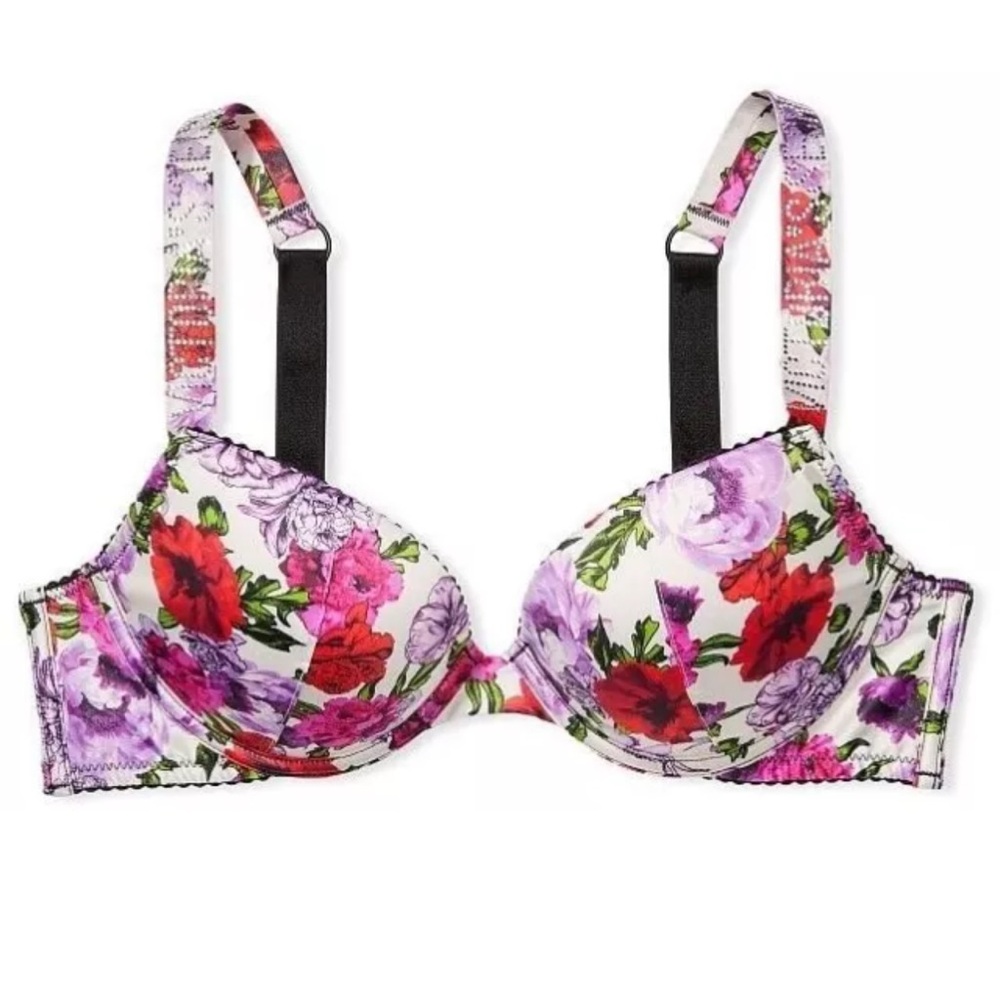 Victoria’s Secret very sexy floral satin shine straps push-up bra